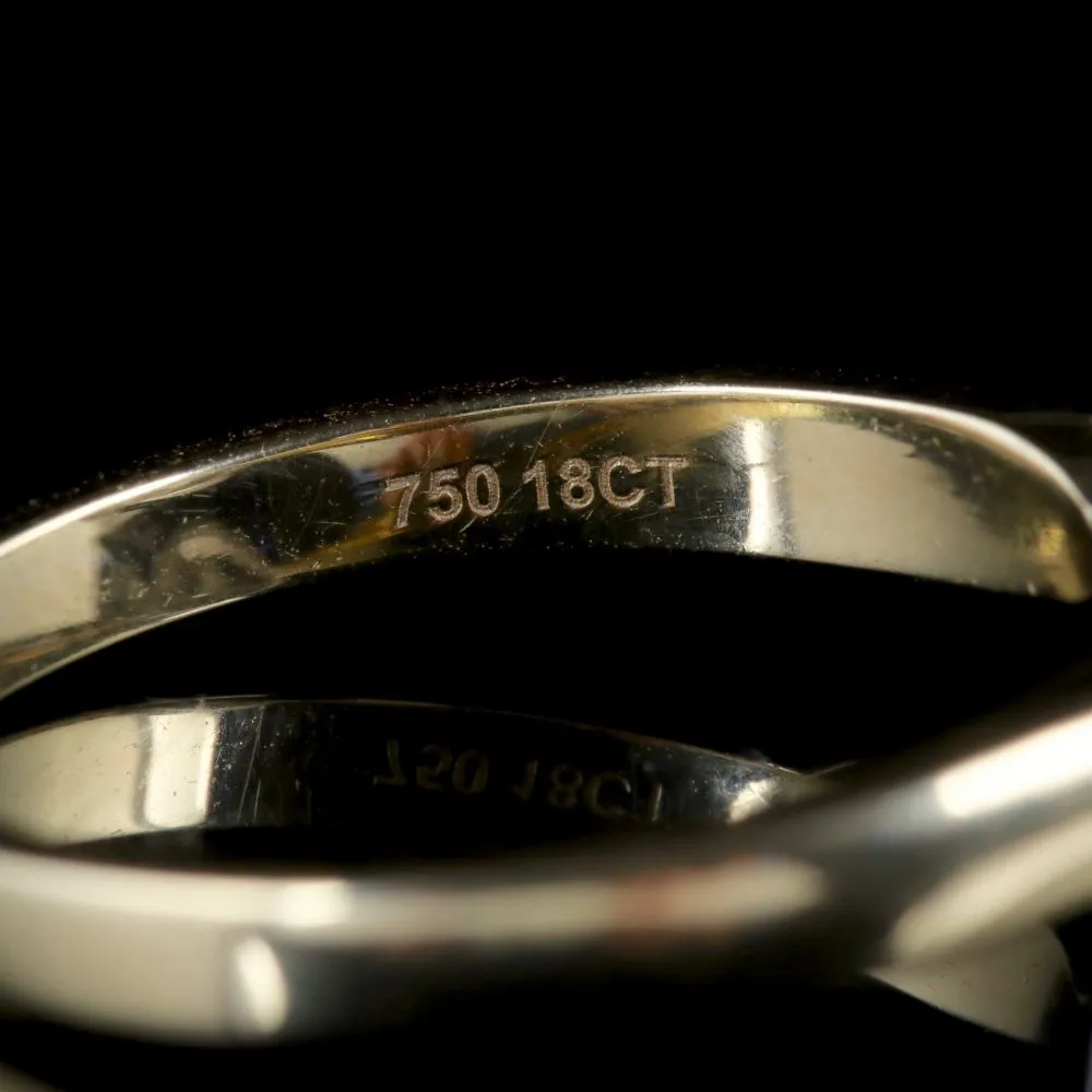 Vintage Paste Solitaire Ring 18Ct Gold Silver Circa 1960
