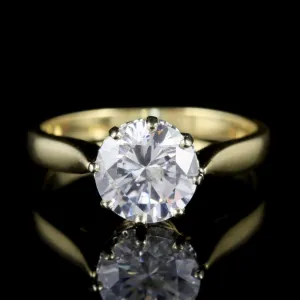 Vintage Paste Solitaire Ring 18Ct Gold Silver Circa 1960