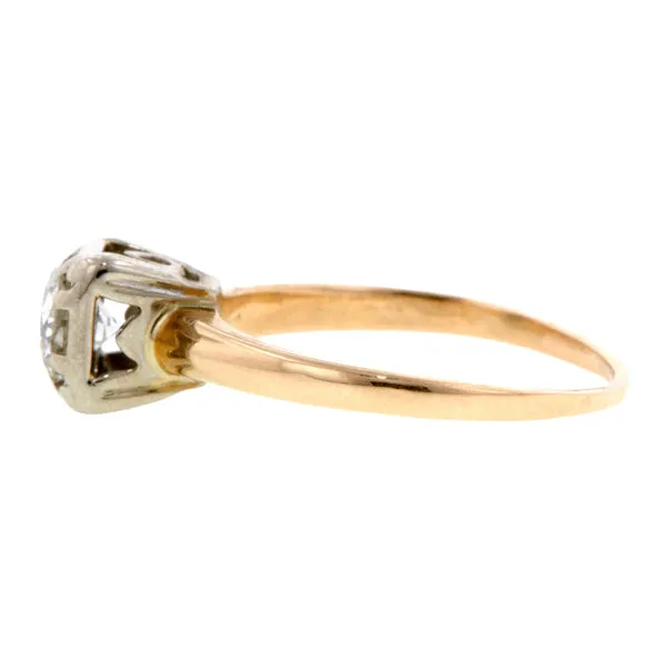 Vintage Solitaire Engagement Ring, RBC 0.52ct