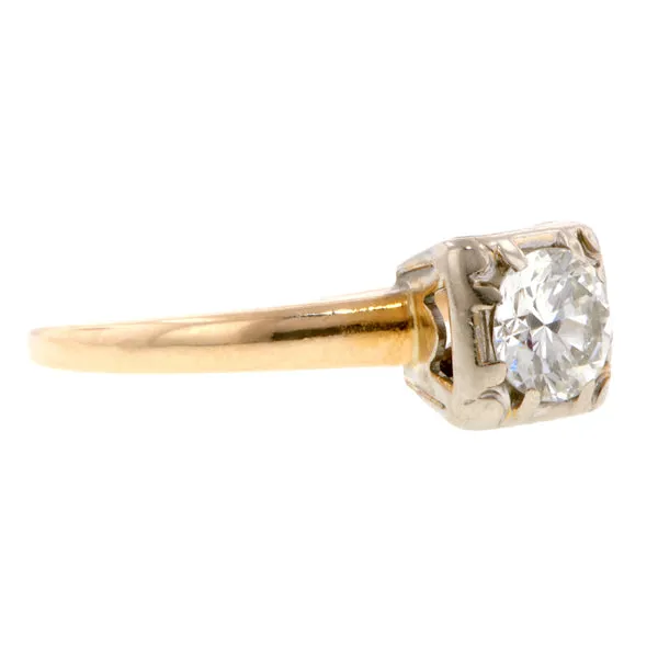 Vintage Solitaire Engagement Ring, RBC 0.52ct