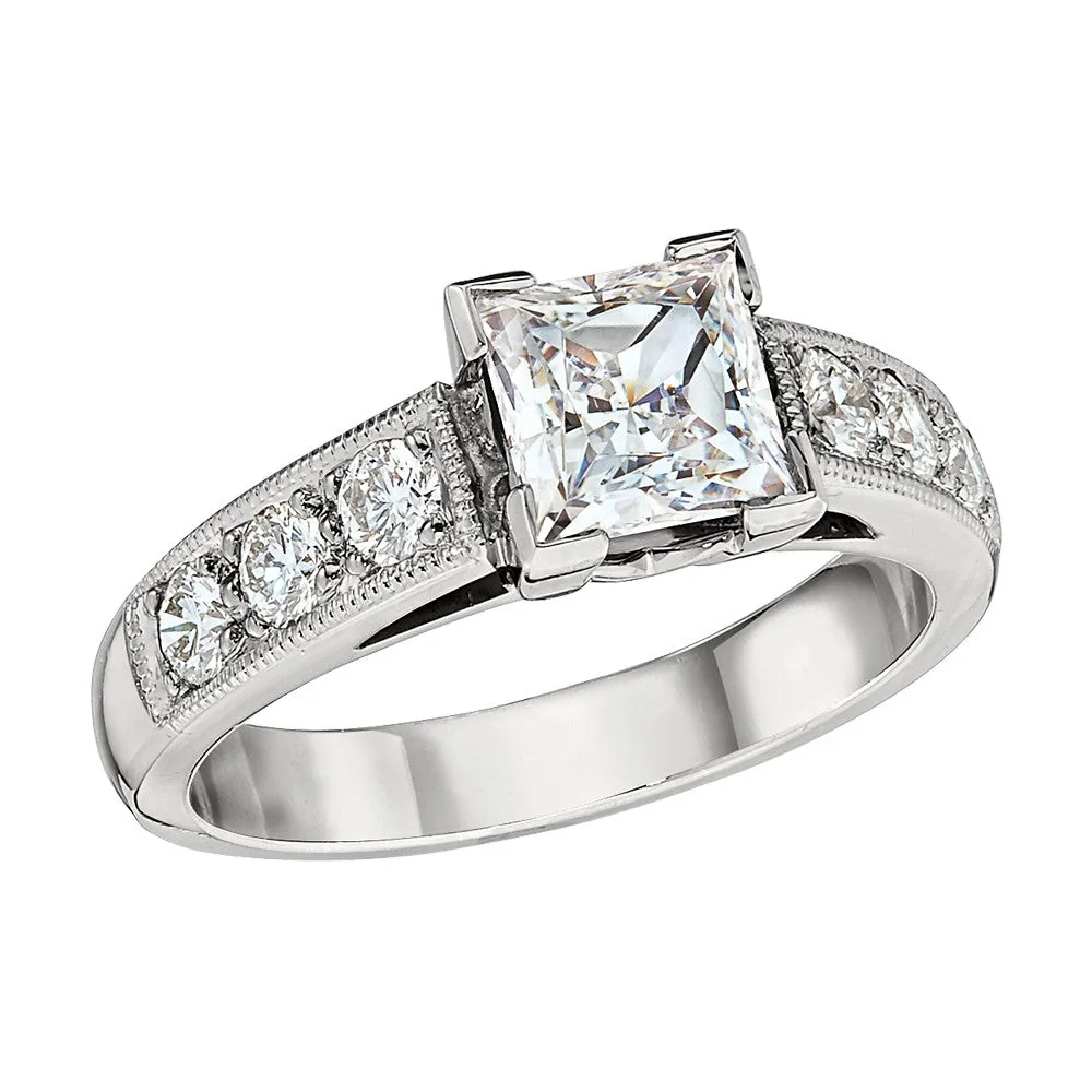 Vintage Style Princess Cut Engagement Rings