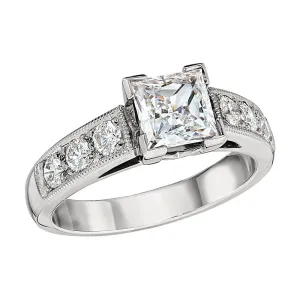 Vintage Style Princess Cut Engagement Rings