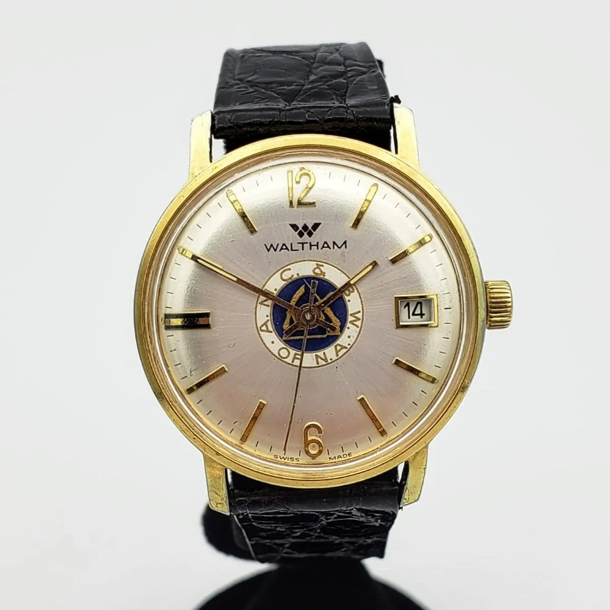 Vintage Waltham Wristwatch AMC & BW OF NA Logo Caliber SGT 100-1 7 Jewels Watch