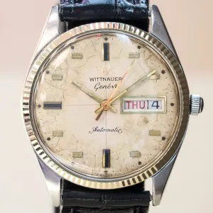 Vintage WITTNAUER Automatic Watch 17 Jewels D11KAS-1 Day/Date Wristwatch 10K Gold Cap