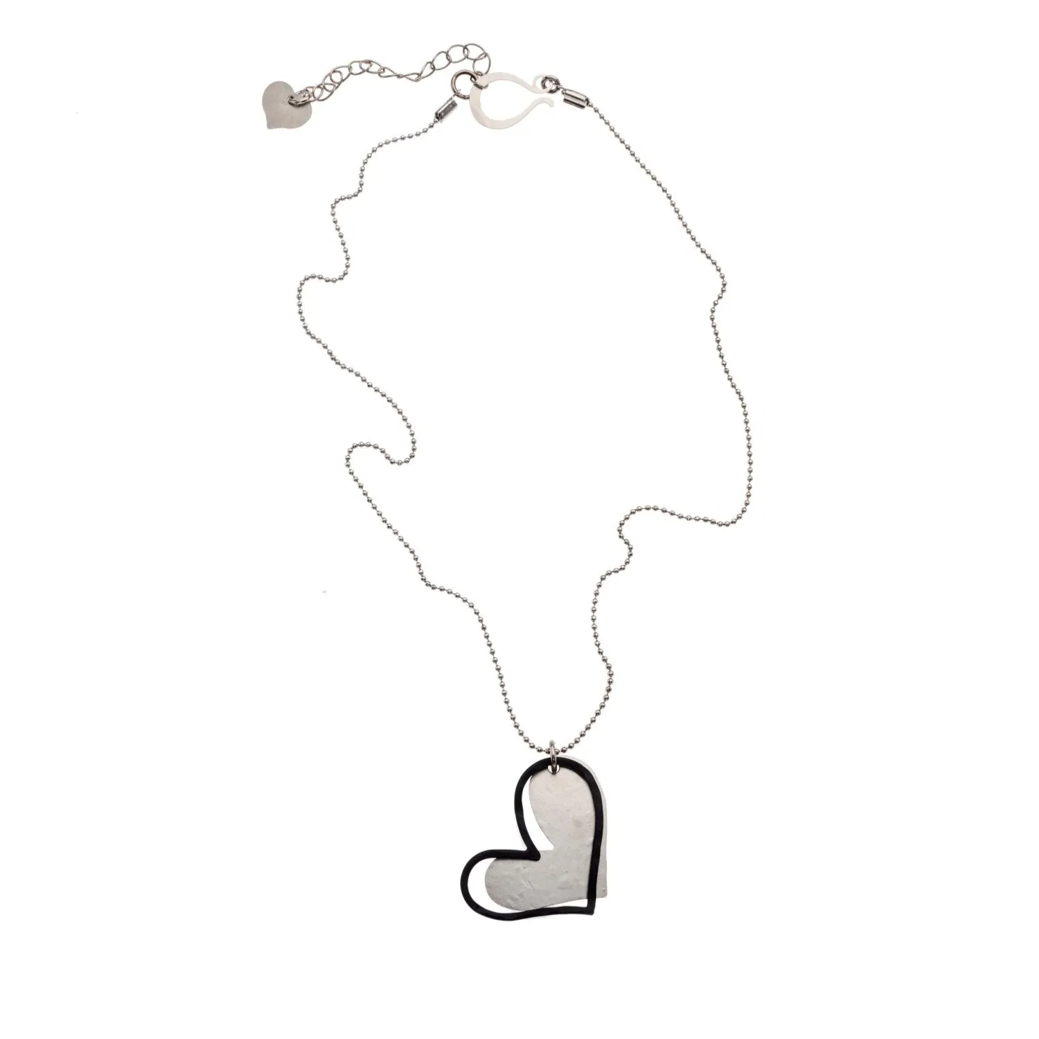 Violet - 24K gold & black heart necklace