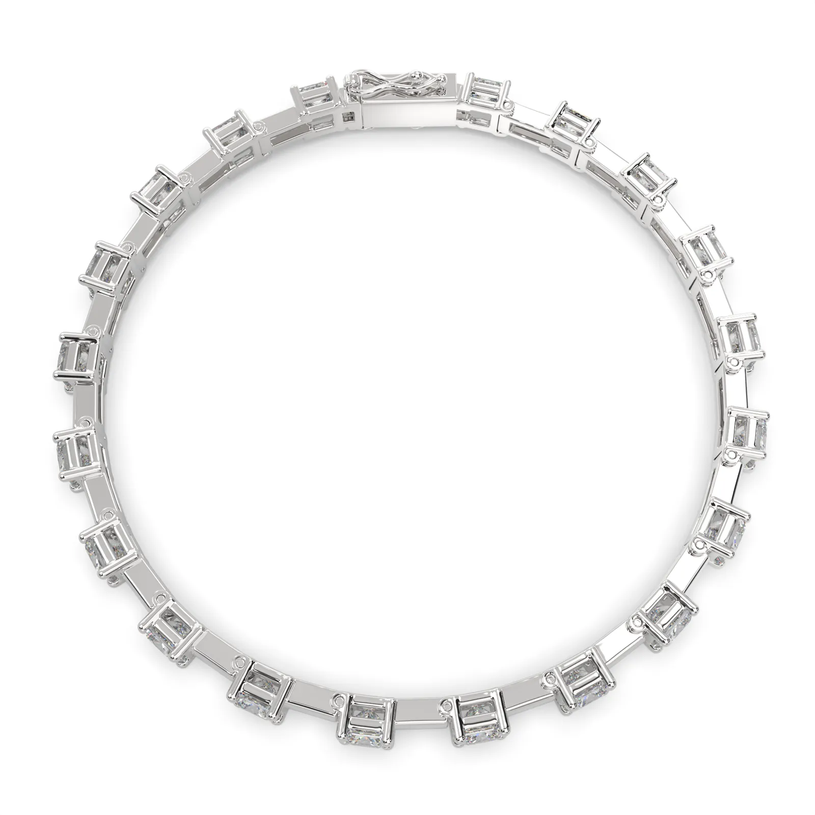 Viridiana Princess Cut Diamond Tennis Bracelet Prong Set (8 ctw)