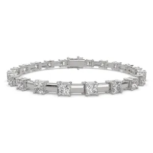 Viridiana Princess Cut Diamond Tennis Bracelet Prong Set (8 ctw)