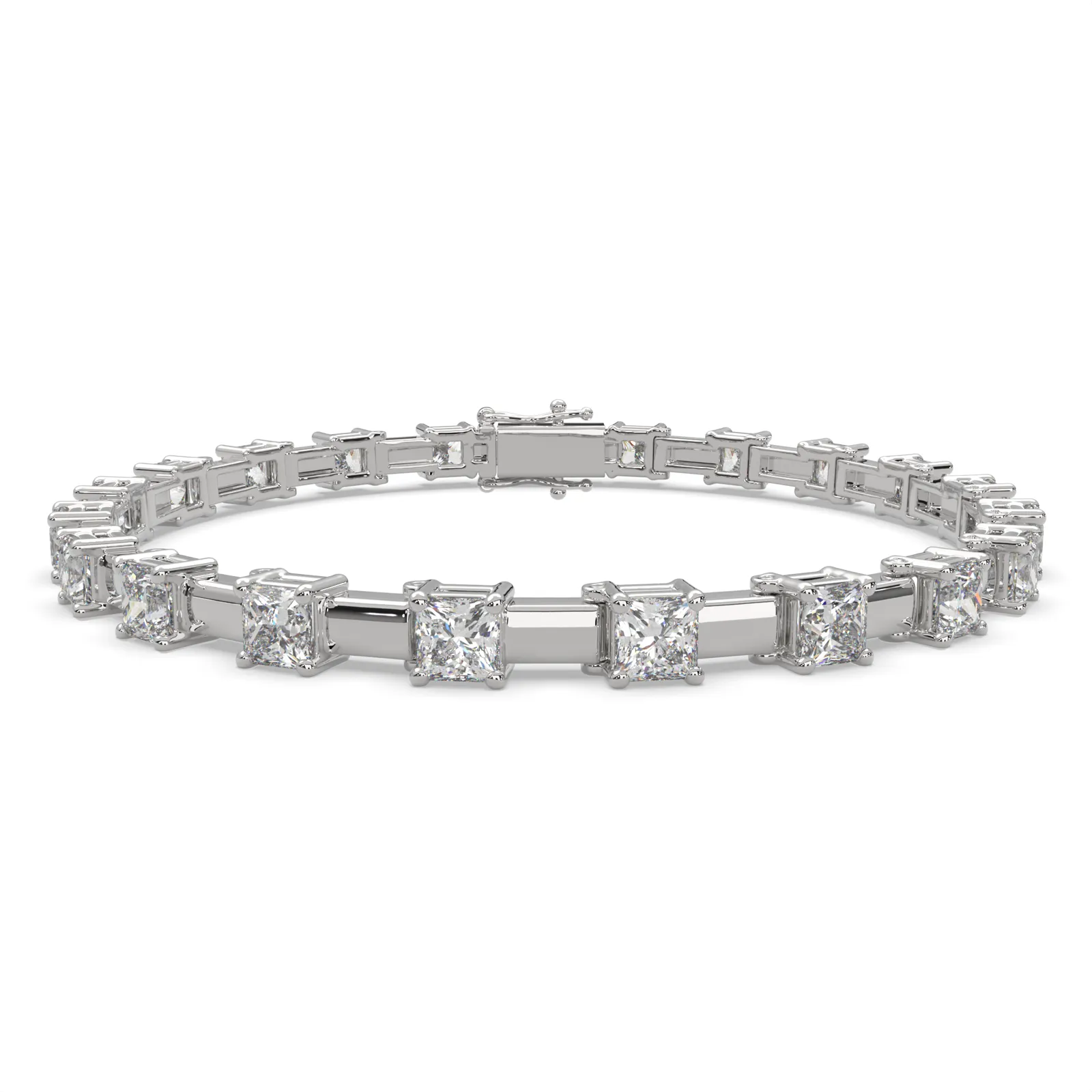 Viridiana Princess Cut Diamond Tennis Bracelet Prong Set (8 ctw)
