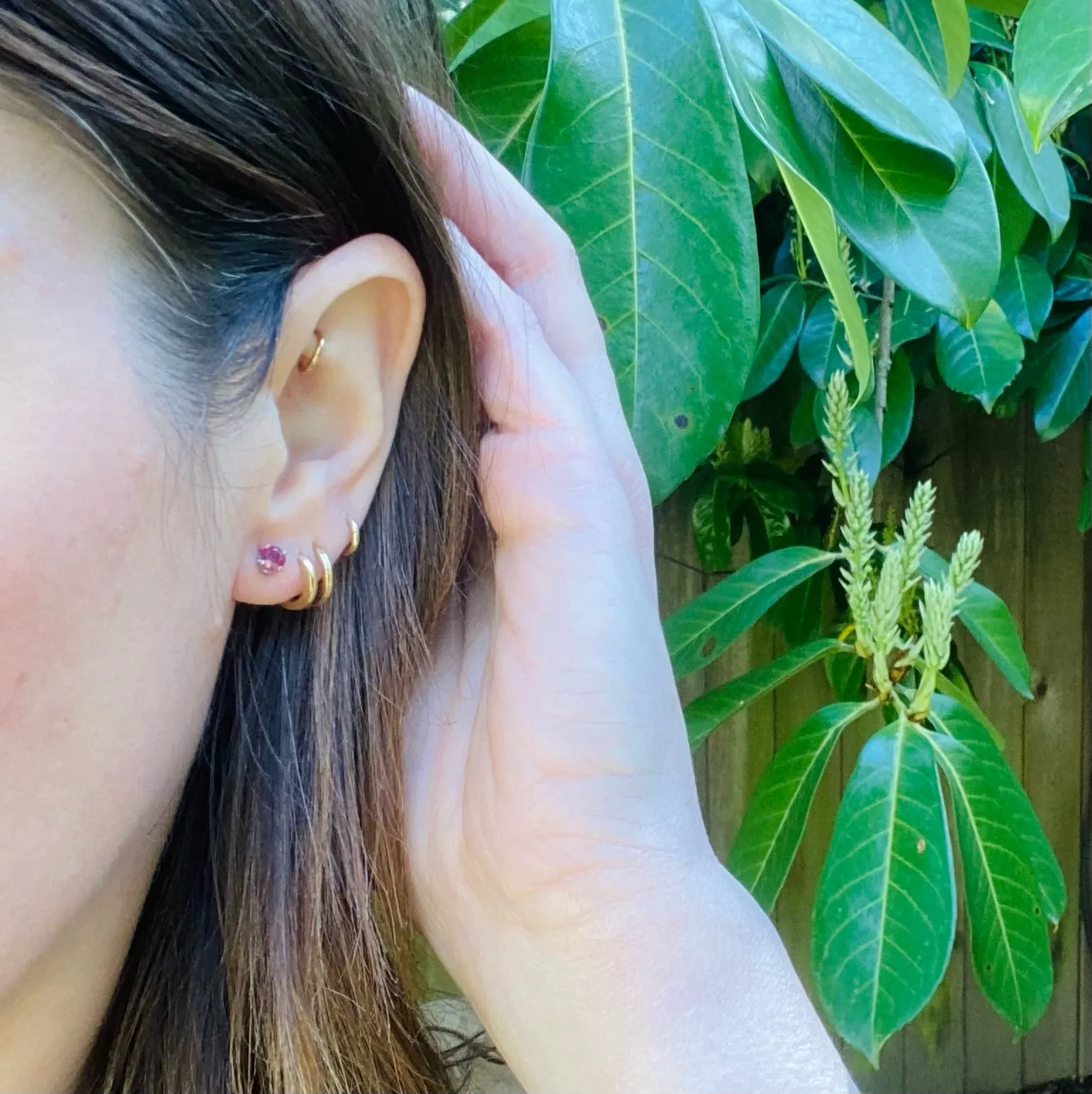 Vivid Vintage Ruby Studs in Platinum