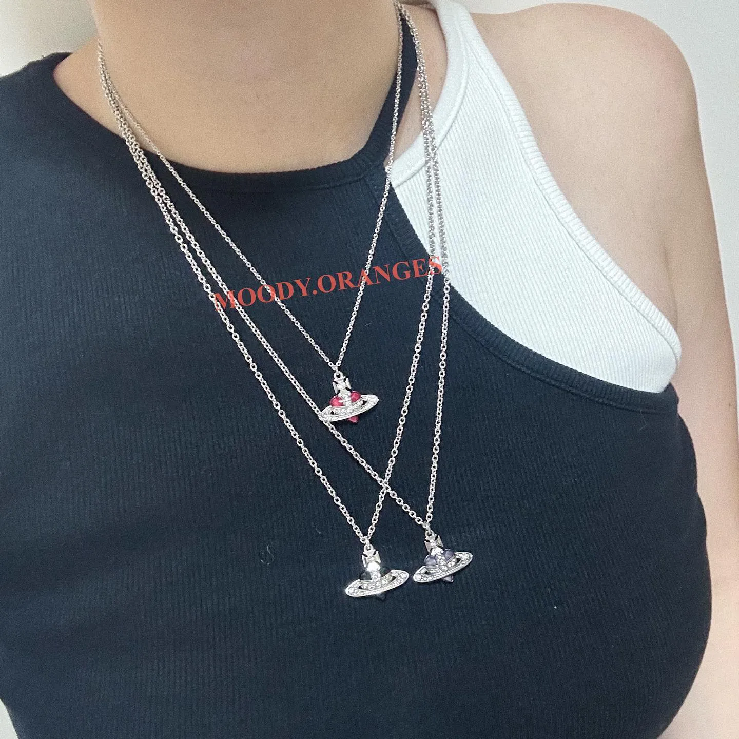 Vivienne Westwood Diamente Heart Necklaces