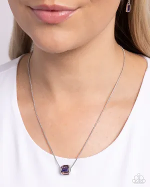 Warden Wheel - Purple - Colorful Gem Paparazzi Short Necklace
