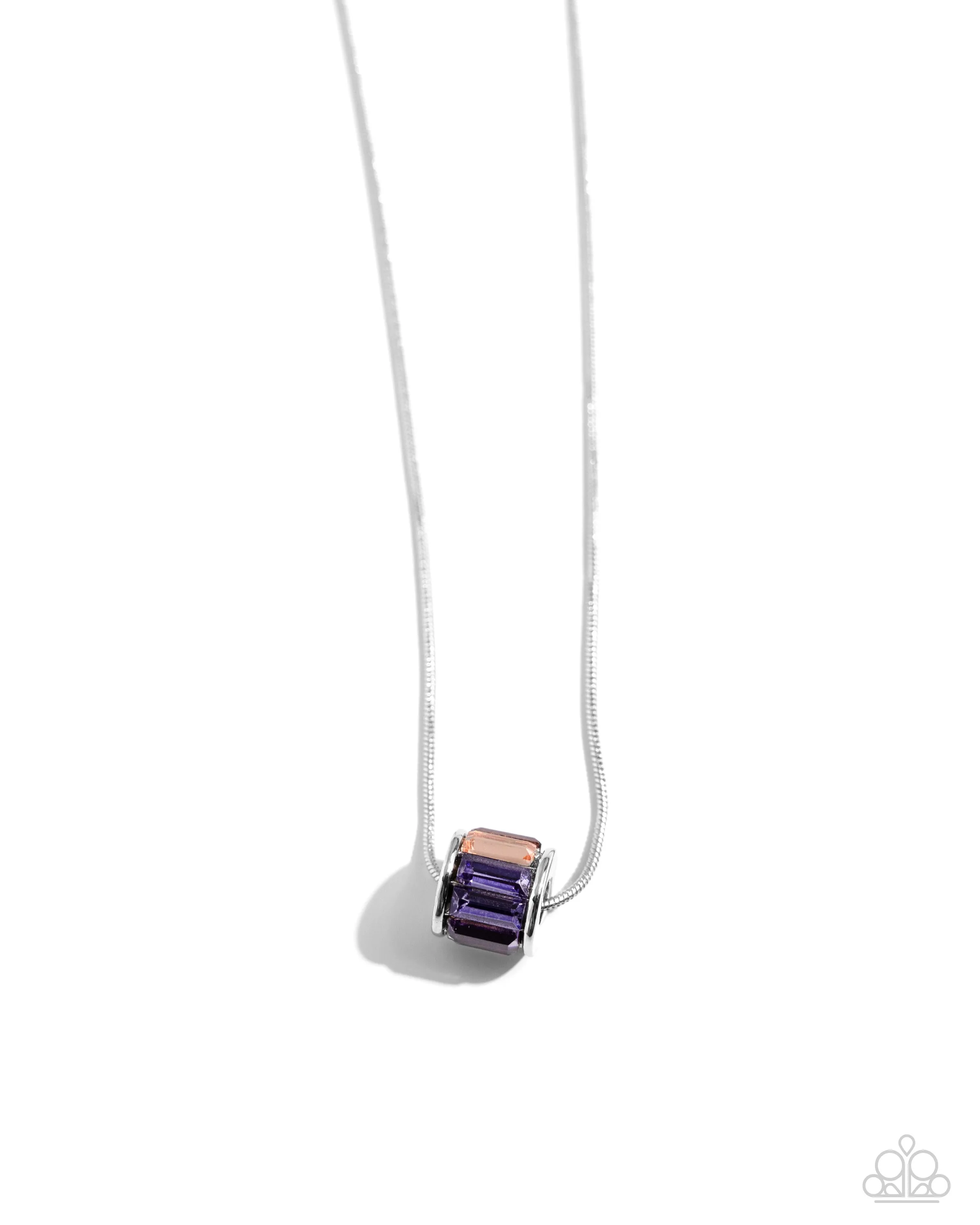 Warden Wheel - Purple - Colorful Gem Paparazzi Short Necklace