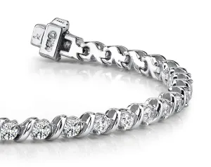 Wavy Hood Link Lab-Grown Diamond Tennis Bracelet with 1.98 ct.(finished) 2.25mm