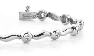 Wavy Link Diamond Bracelet with 1.00 ct.(finished) 2.75mm