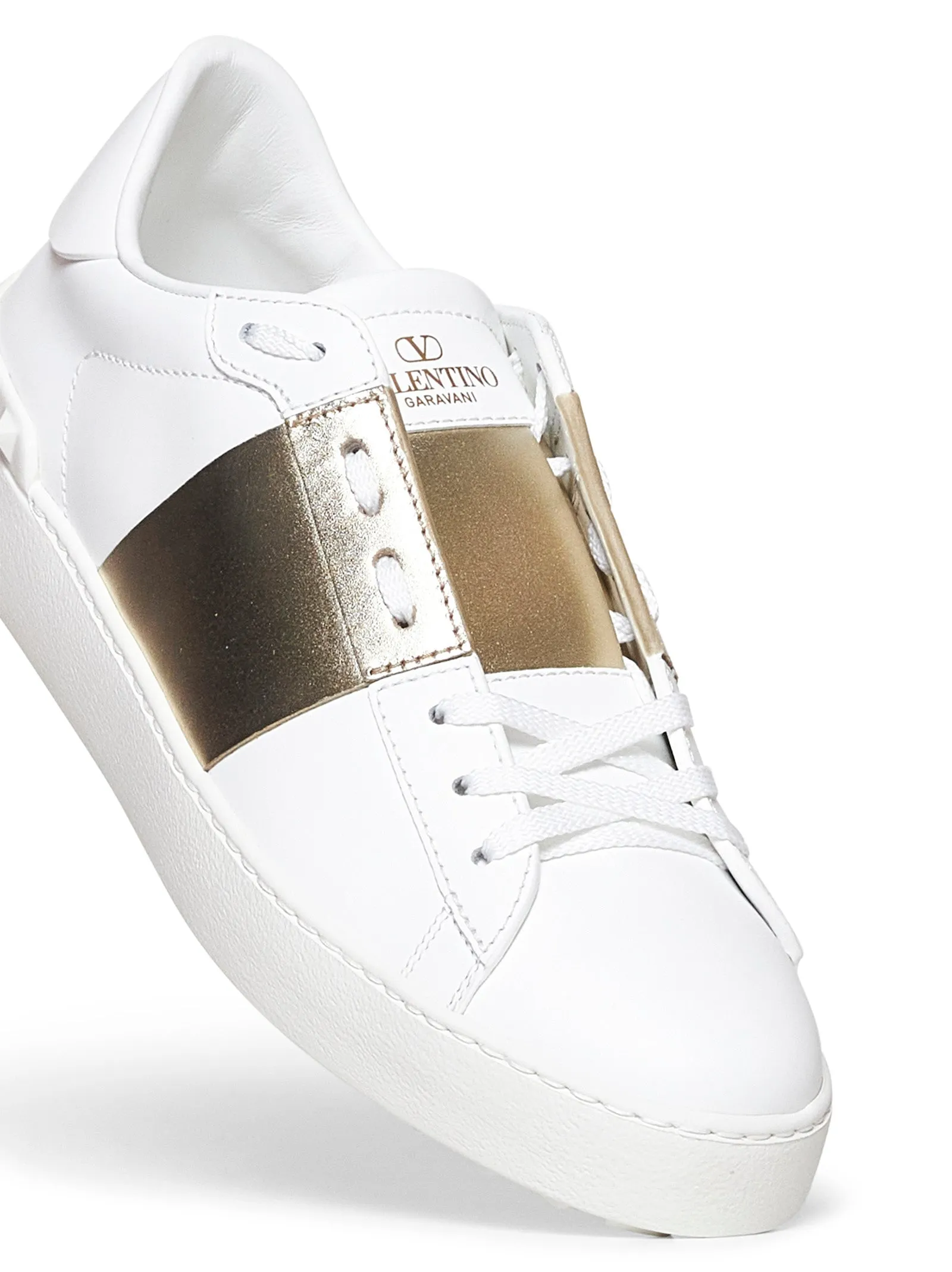 White calfskin Open sneakers