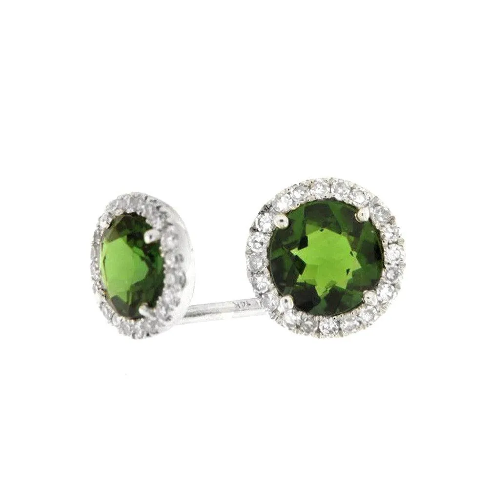 White Gold Diamond Tourmaline Studs