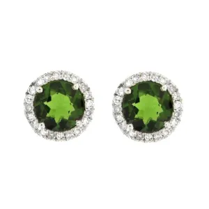 White Gold Diamond Tourmaline Studs