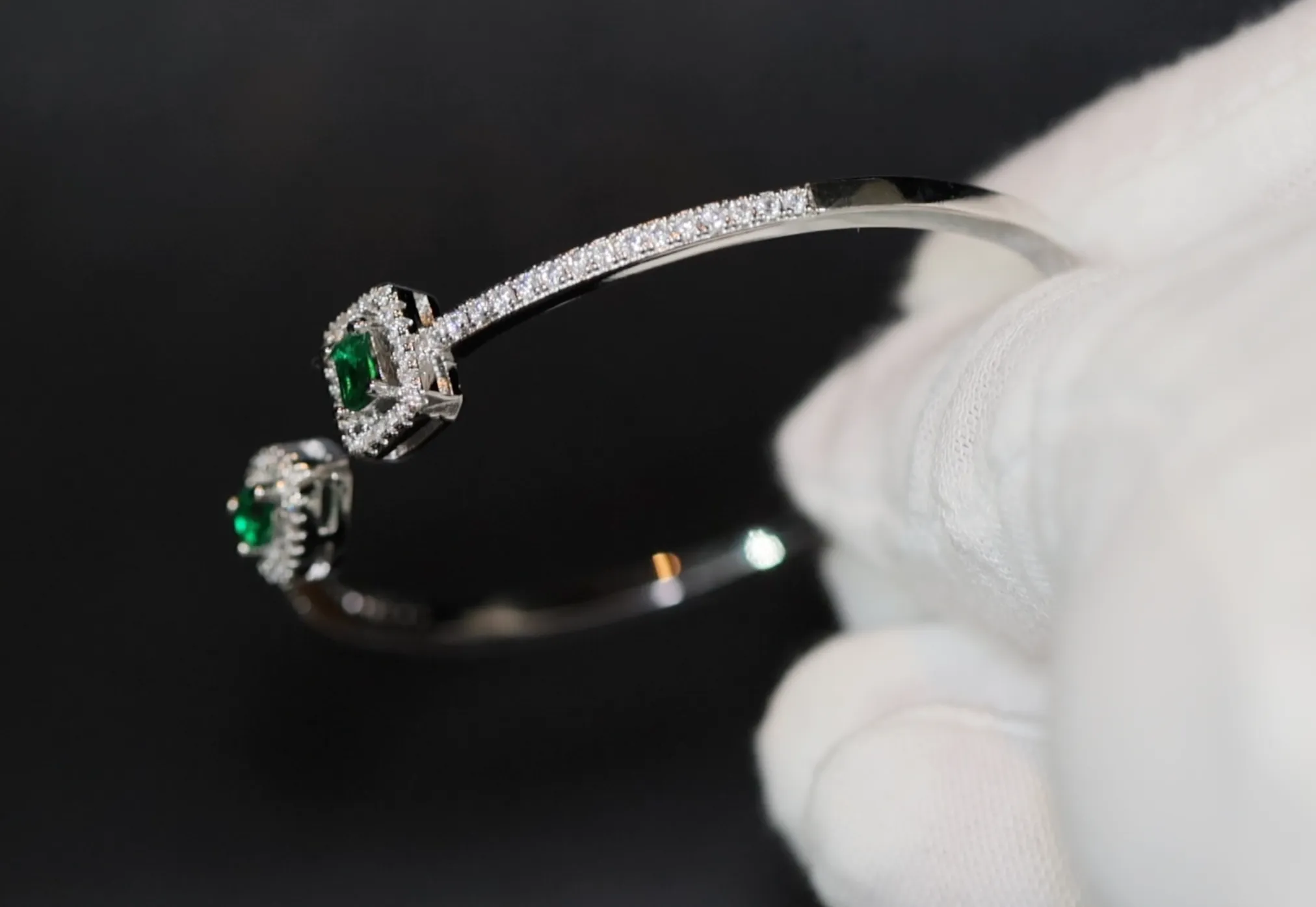 Womens Diamond Bracelet | Green Gemstone Bracelet | Green Diamond Bracelet