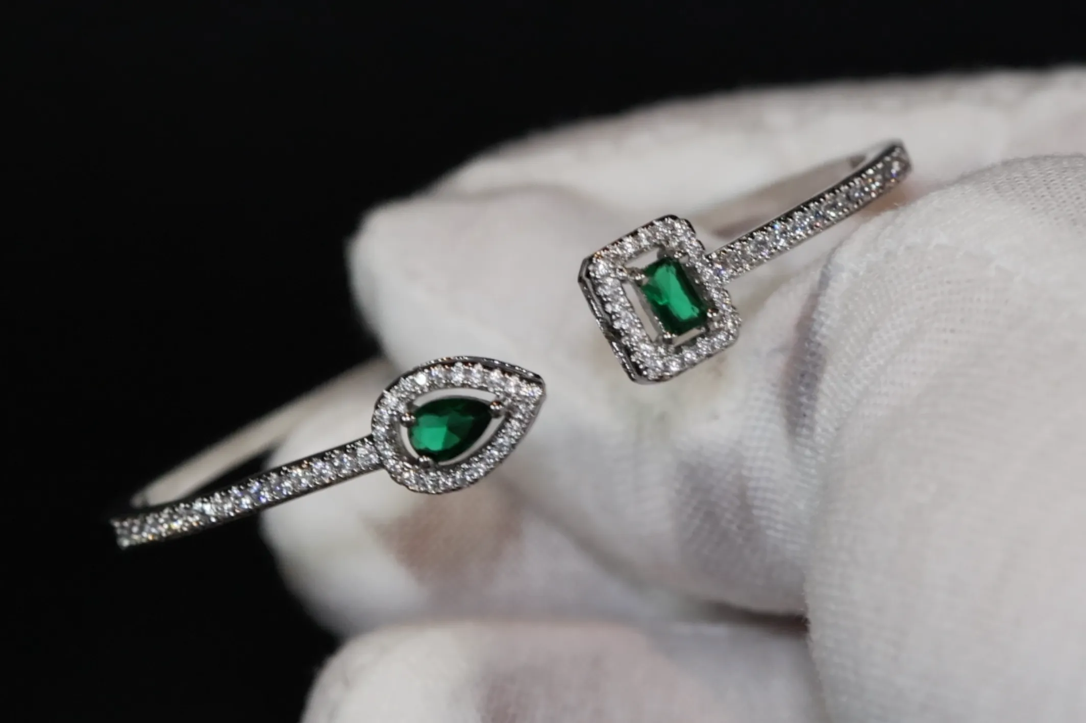 Womens Diamond Bracelet | Green Gemstone Bracelet | Green Diamond Bracelet