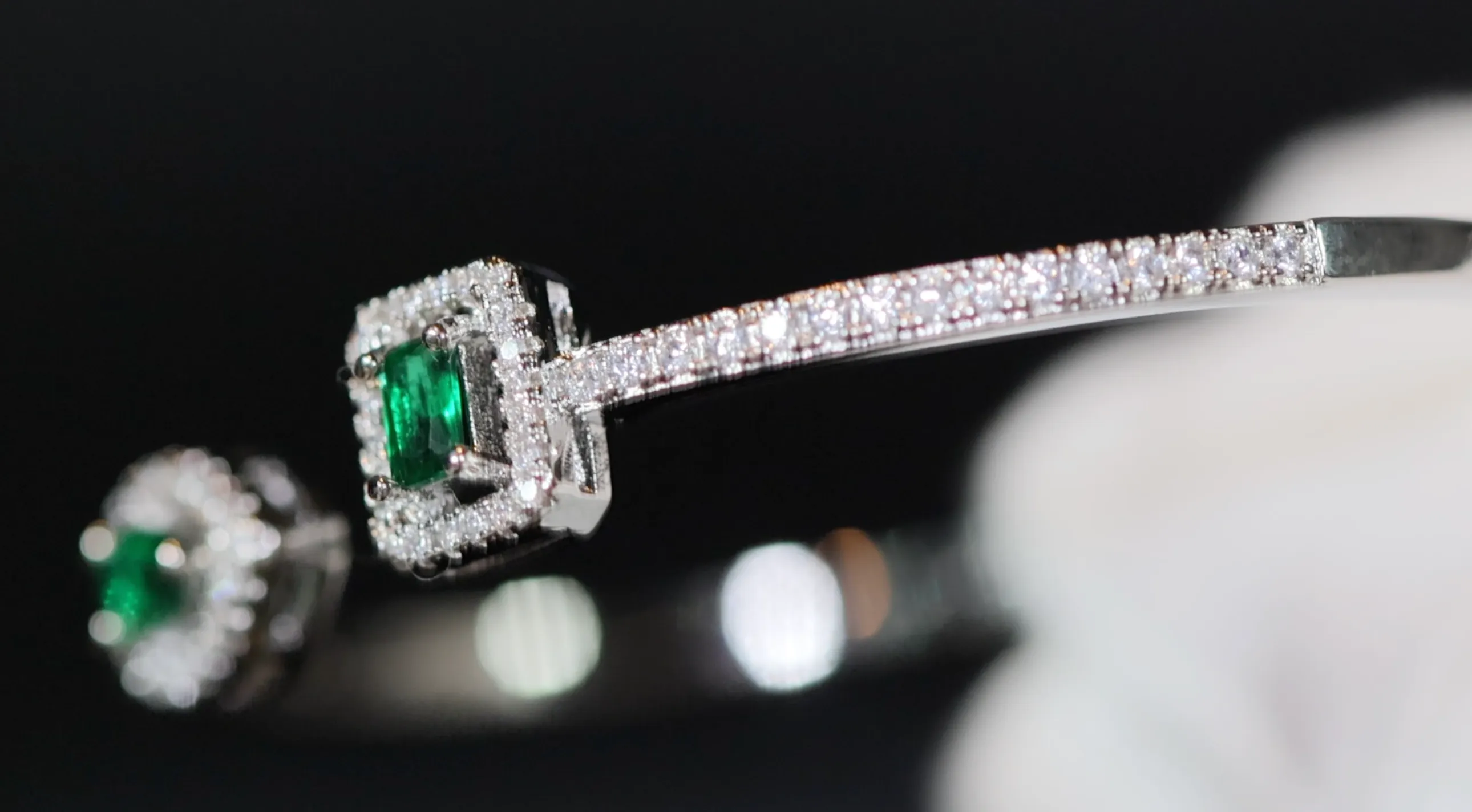 Womens Diamond Bracelet | Green Gemstone Bracelet | Green Diamond Bracelet