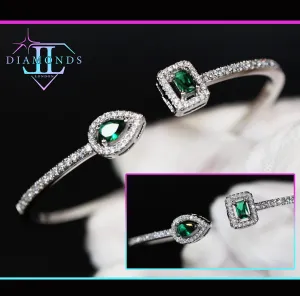 Womens Diamond Bracelet | Green Gemstone Bracelet | Green Diamond Bracelet