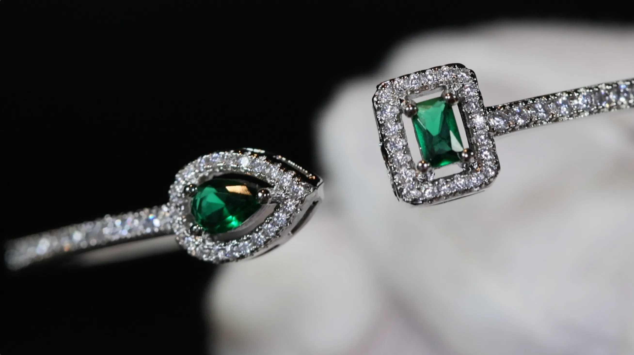 Womens Diamond Bracelet | Green Gemstone Bracelet | Green Diamond Bracelet