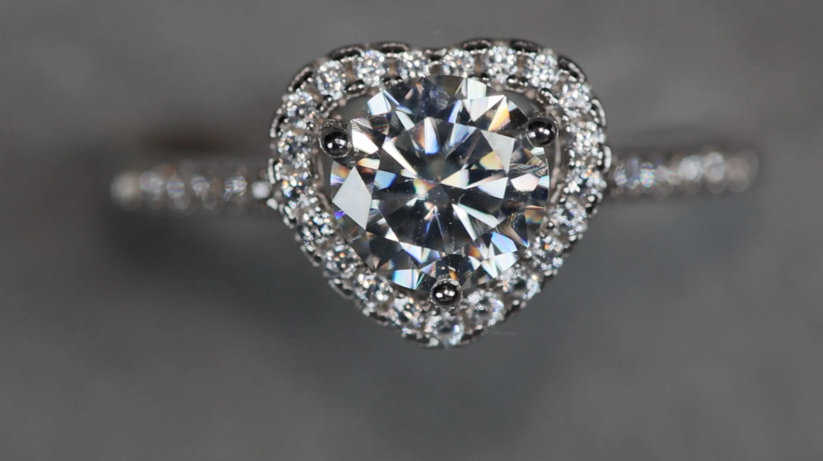 Womens Moissanite Ring | Moissanite Diamond Heart Ring | Lab Diamond Ring