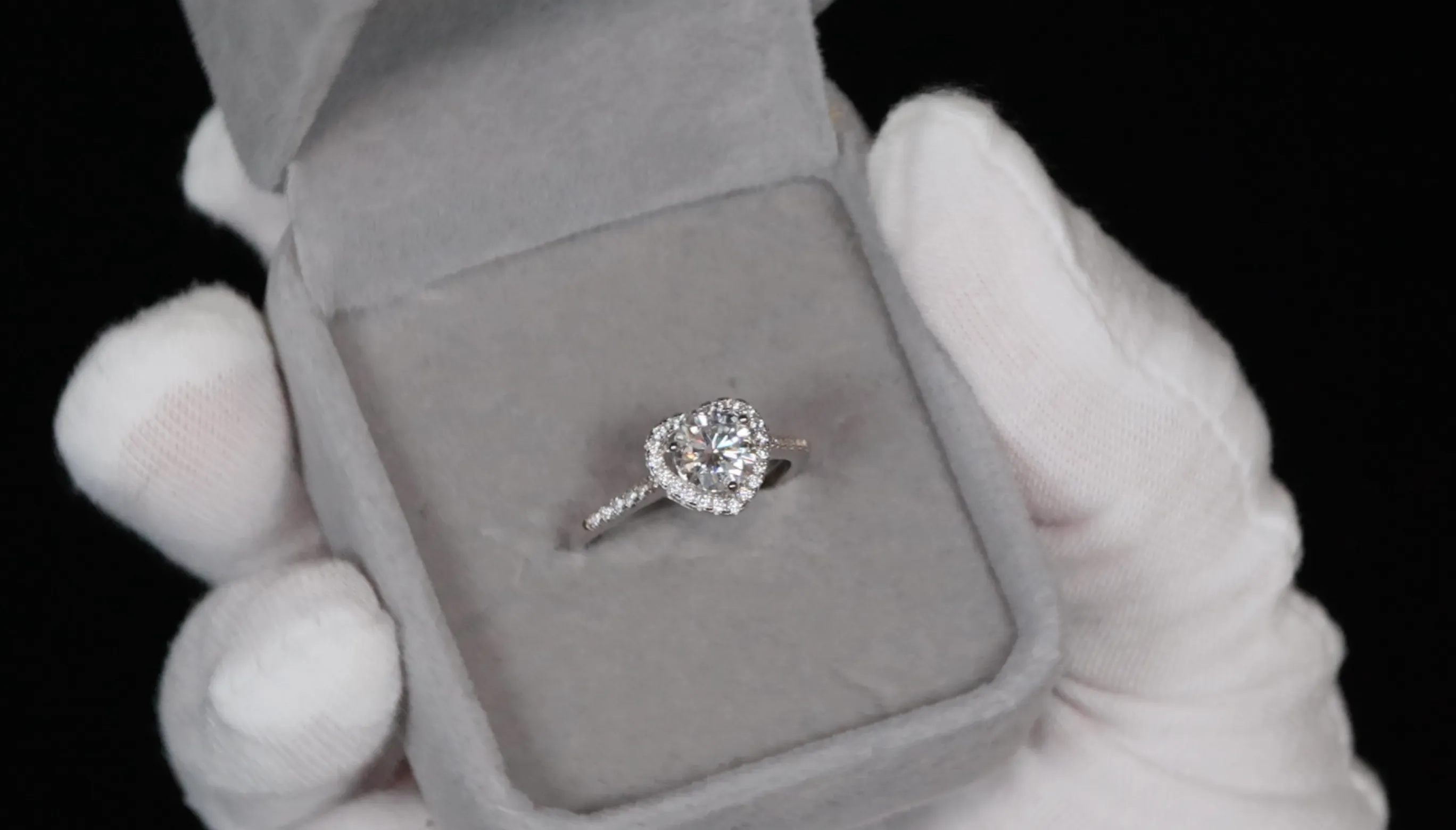 Womens Moissanite Ring | Moissanite Diamond Heart Ring | Lab Diamond Ring