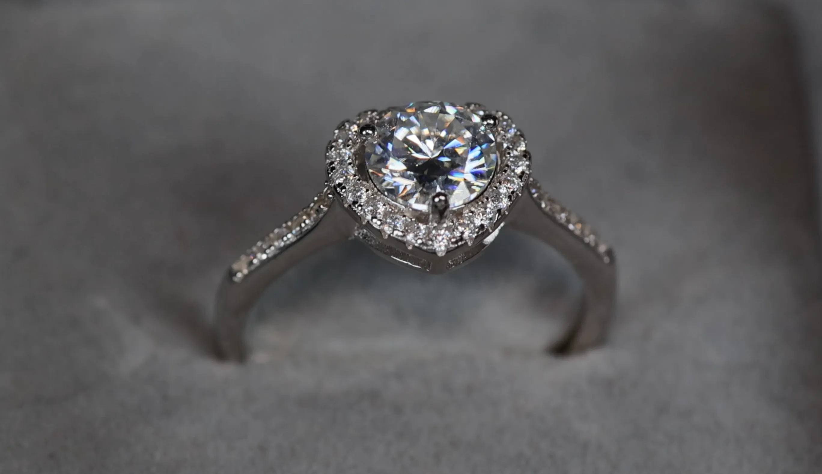 Womens Moissanite Ring | Moissanite Diamond Heart Ring | Lab Diamond Ring