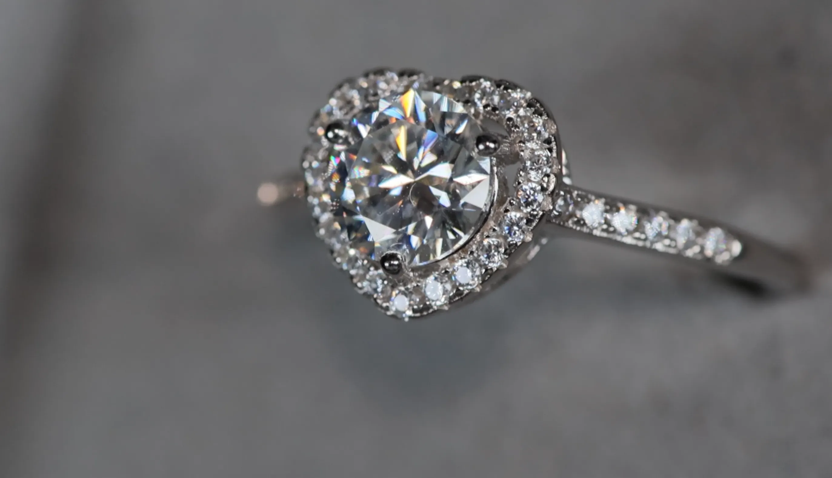 Womens Moissanite Ring | Moissanite Diamond Heart Ring | Lab Diamond Ring