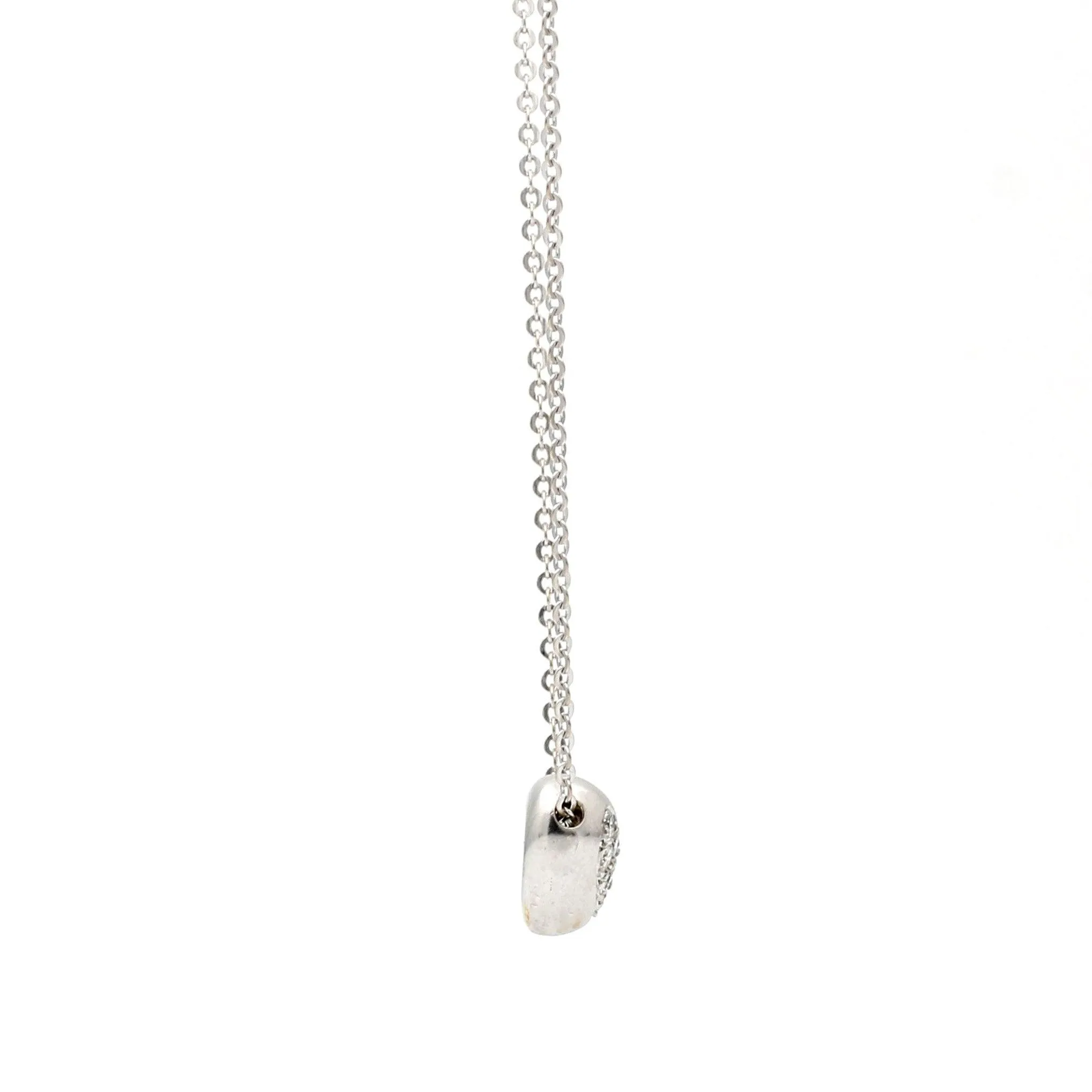 Women's Pave Diamond Heart Pendant Necklace in 14k White Gold