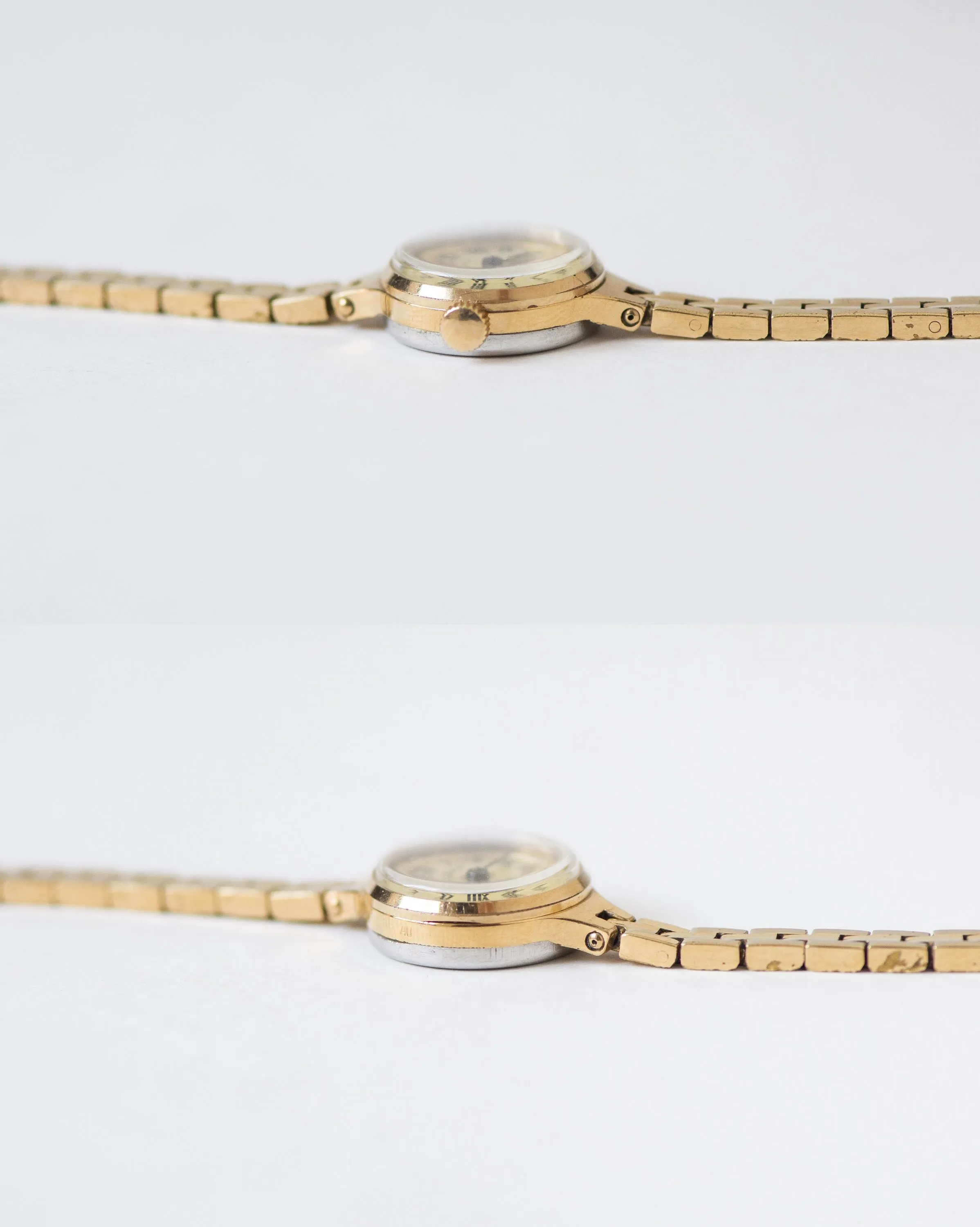 Women's Watch Cocktail Bracelet Vintage Seagull, Women's Wristwatch Gold Plated Watch Tiny Roman numerals, Delicate Womens Timepiece Gift