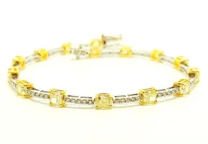 YELLOW AND WHITE DIAMOND HOT-CAKE BRACELET