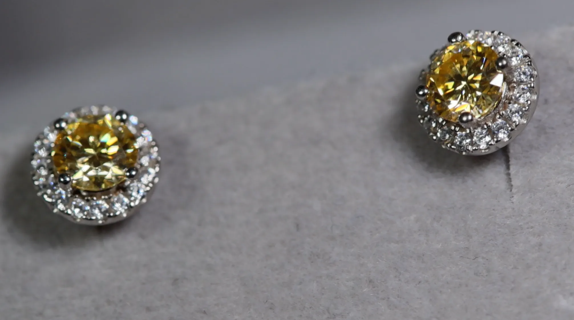 Yellow Moissanite Diamond Ear Studs | Yellow Diamond Moissanite Earrings