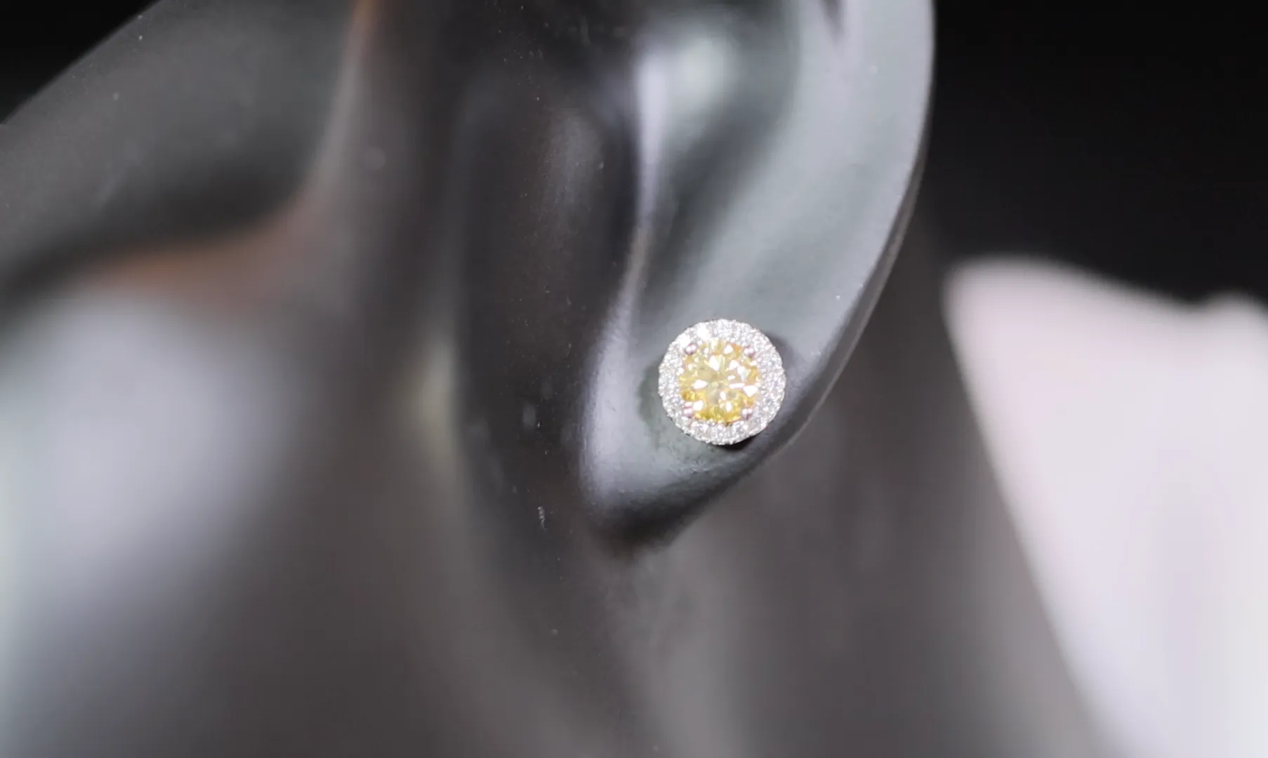Yellow Moissanite Diamond Ear Studs | Yellow Diamond Moissanite Earrings