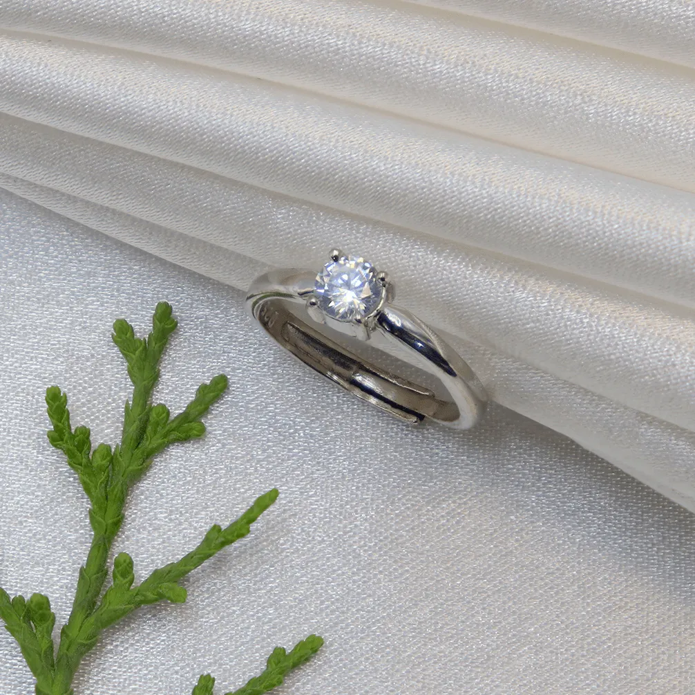 Zarkan 925 Silver Adjustable Band with American Dimond For Her