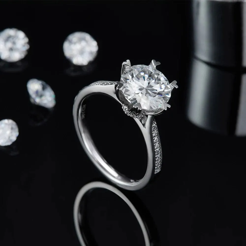 Zarkan 925 Silver Minimal Solitaire American Diamond Ring