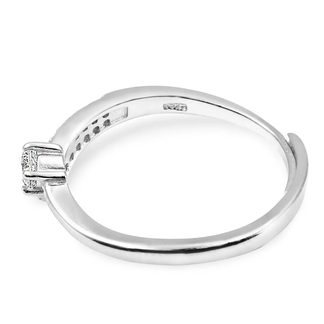 Zarkan Micro Solitaire Sterling Silver Ring