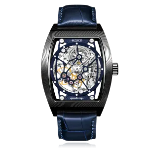 ZEROO M1D Damascus Steel THE AURIGA SKELETON MECHANICALAUTOMATIC WATCH FOR GENTS - ZM001DBBL